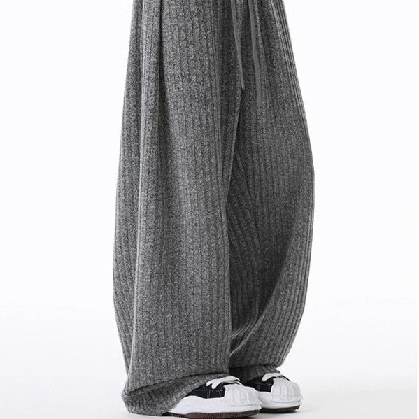 Relaxed Casual Versatile Drawstring Dropcrotch Straightleg Pants