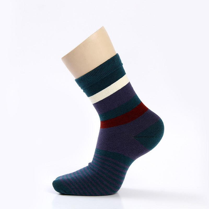 Mens Cotton Over-the-Knee Socks With Colorful StripesA Stylish AutumnWinter Fashion Essential
