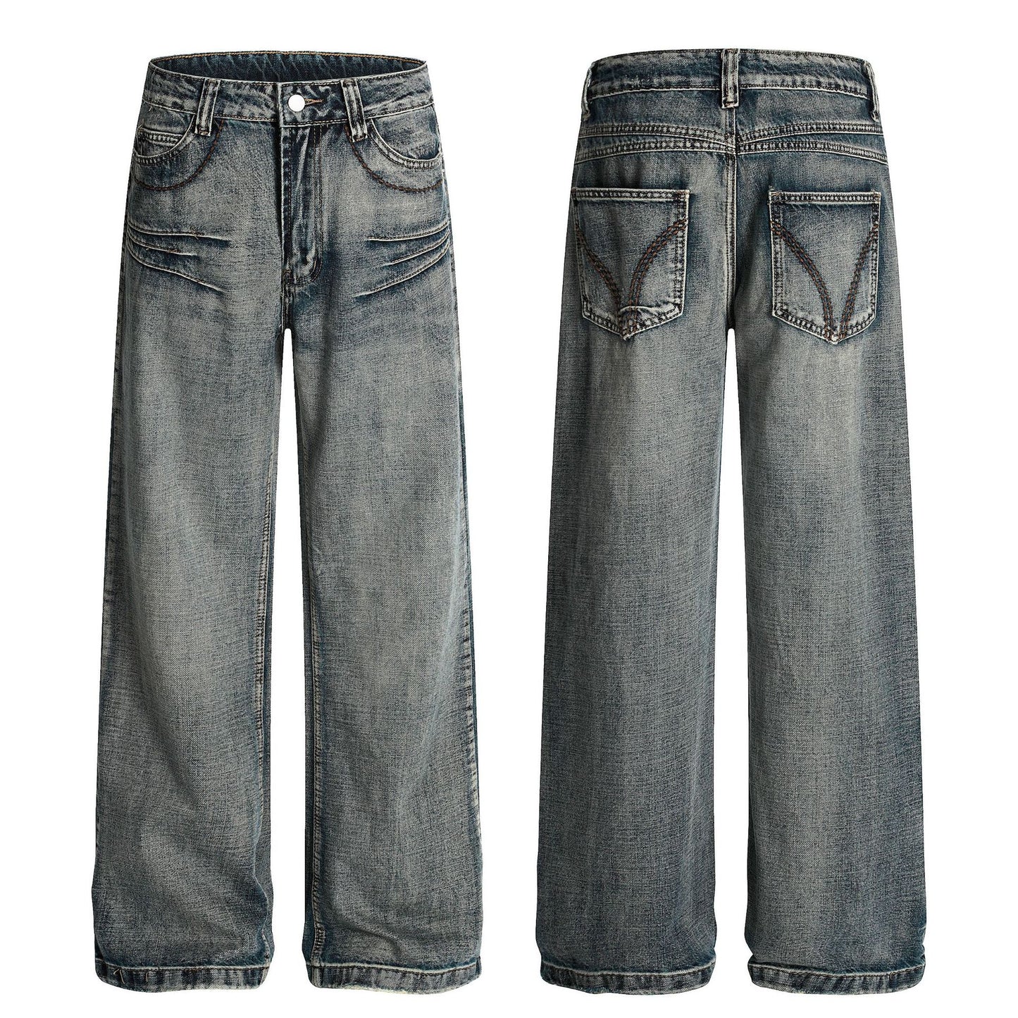 New Straight-leg Relaxed-fit Casual Denim Jeans