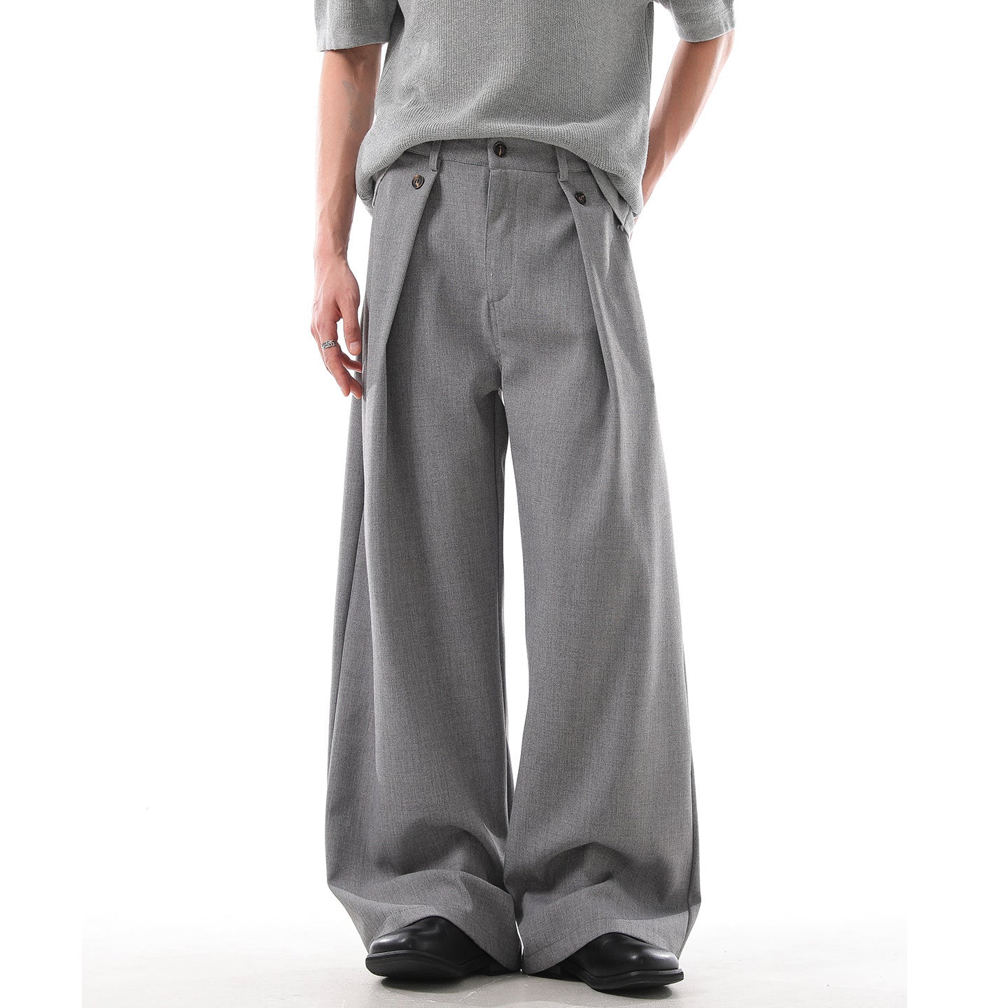 American-style Vintage Relaxed-fit Straight-leg Draping Casual Trousers
