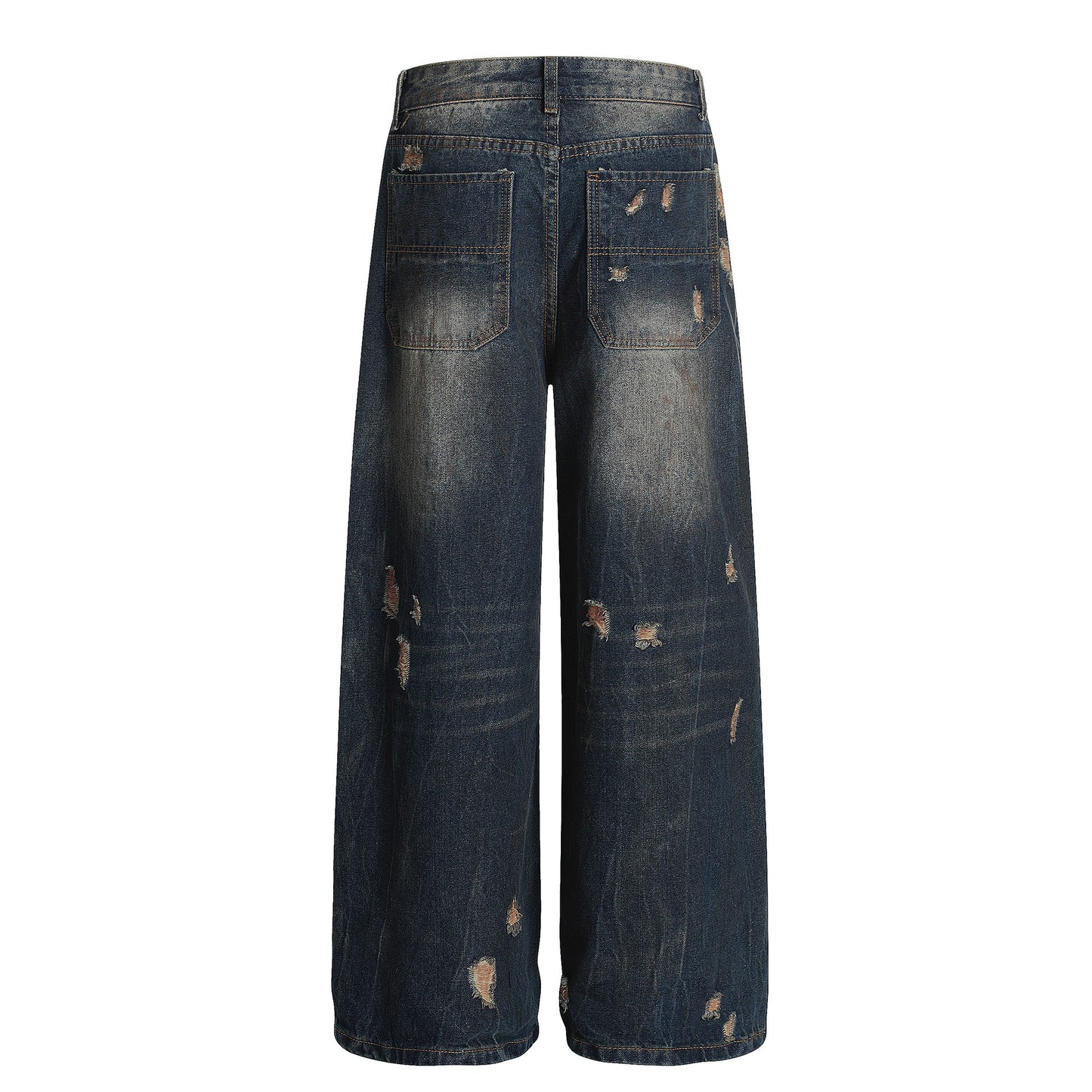 American-style Vintage Distressed Worn Torn And Ripped Jeans