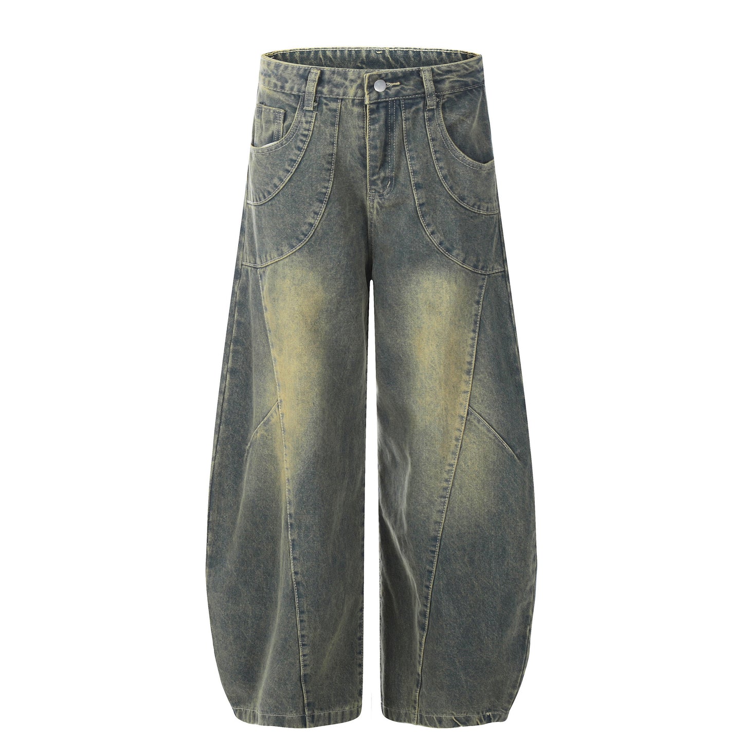 Retro Distressed Machete Jeans Loose-fitting Casual Trousers
