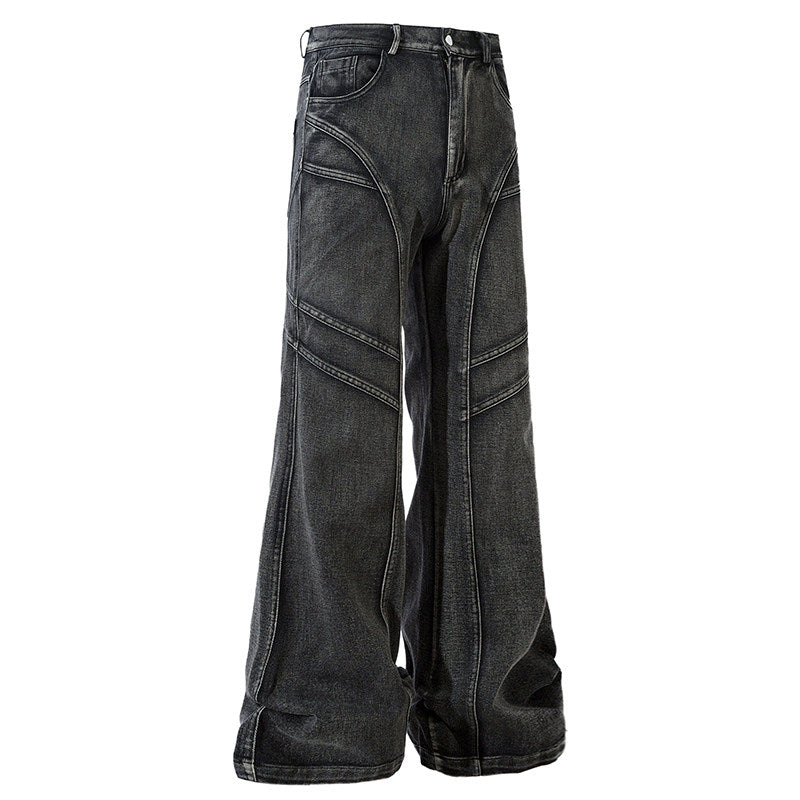 Distressed Washed Black Bootcut Jeans For Men That Create A Slimming Look