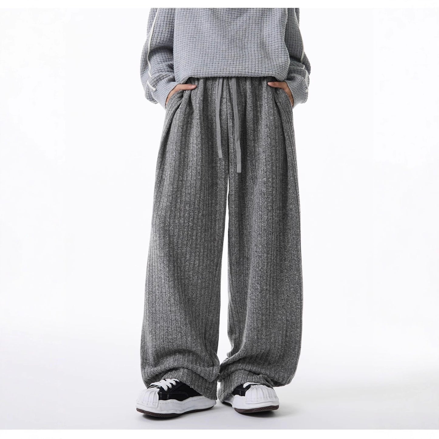 Relaxed Casual Versatile Drawstring Dropcrotch Straightleg Pants