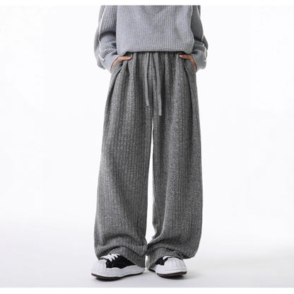 Relaxed Casual Versatile Drawstring Dropcrotch Straightleg Pants