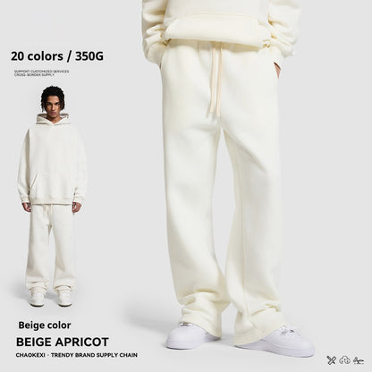 Mens Casual Sporty Solid-color Loose-fitting Sweatpants