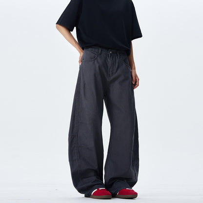 Mens Loose-Fit American-Style Retro Pleated Culottes