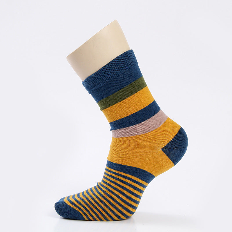 Mens Cotton Over-the-Knee Socks With Colorful StripesA Stylish AutumnWinter Fashion Essential