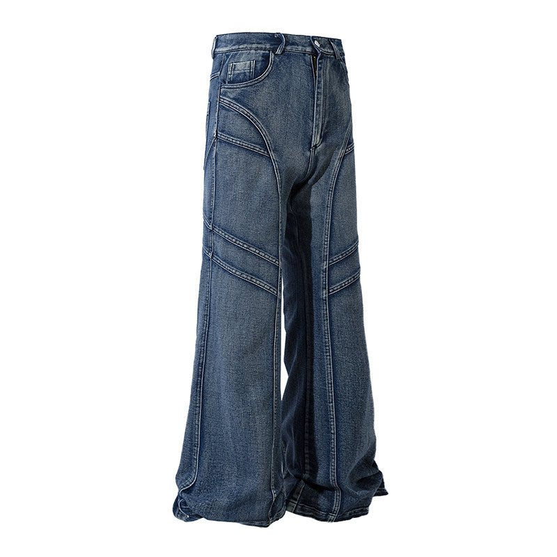 Distressed Washed Black Bootcut Jeans For Men That Create A Slimming Look