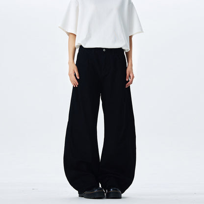 Mens Loose-Fit American-Style Retro Pleated Culottes