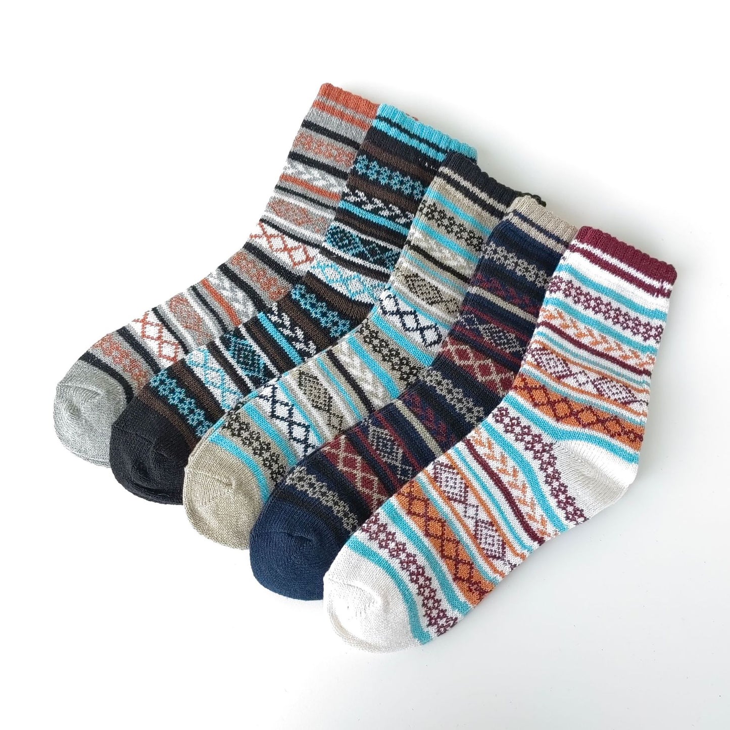 Mens Socks Vintage Ethnic-style Wool Socks For Winter