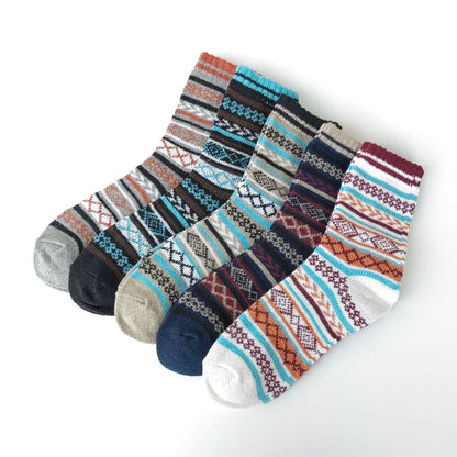 Mens Socks Vintage Ethnic-style Wool Socks For Winter
