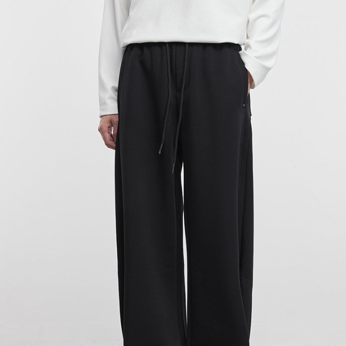 Mens Straight-Leg Sweatpants FallWinter Loose Wide-Leg Design
