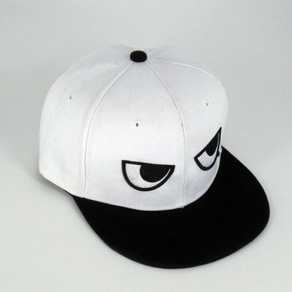 Casual Flat-brimmed Cap Black And White Eyes Hip Hop Hat