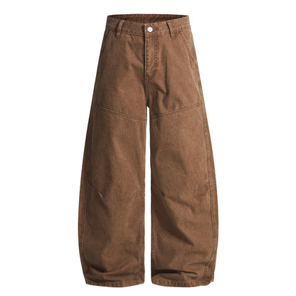 Contoured Scimitar-shaped Casual Loose Wide-leg Pants