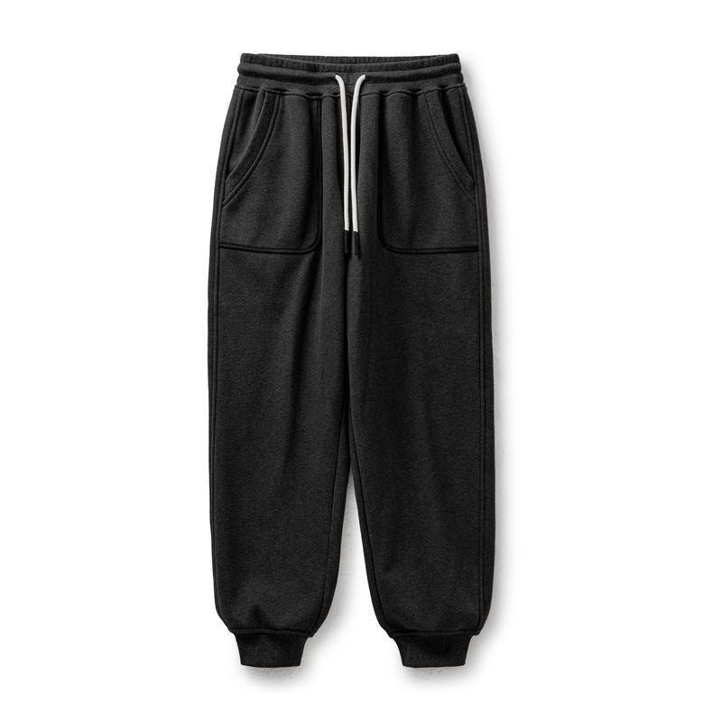 New Fallwinter Fleece-lined Workwear Sweatpants For Sporty Casual Wear