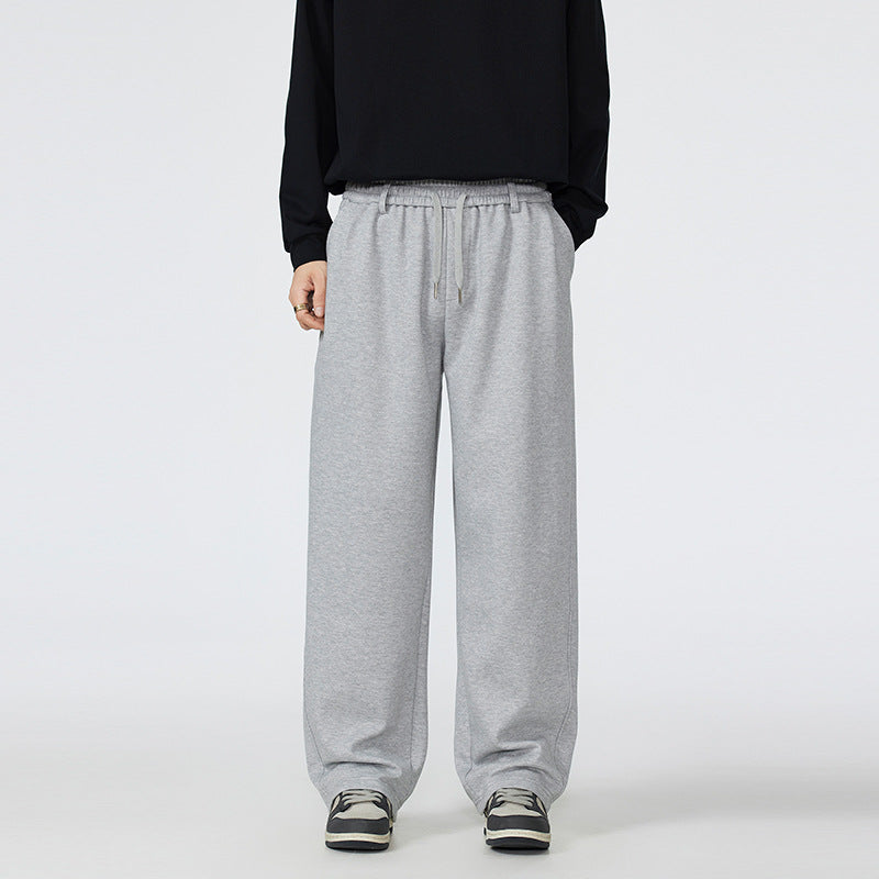 Mens Loose-Fit American-Style High-Street Drawstring Sweatpants