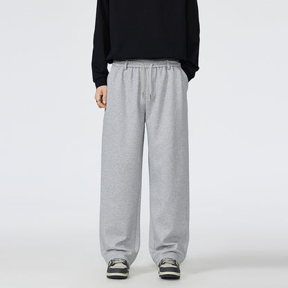 Mens Loose-Fit American-Style High-Street Drawstring Sweatpants