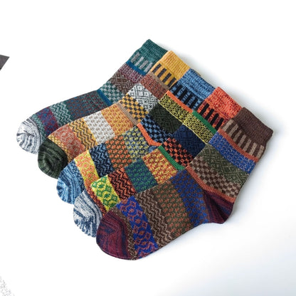 Mens Socks Vintage Ethnic-style Wool Socks For Winter