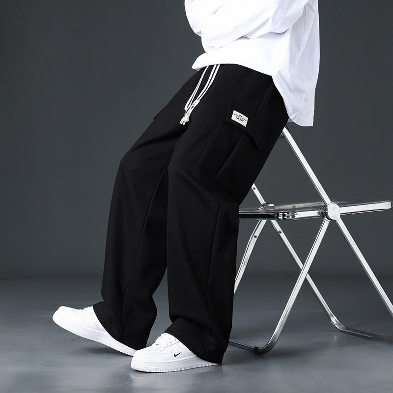 Mens Casual Pants Loose Draping And Wide-leg
