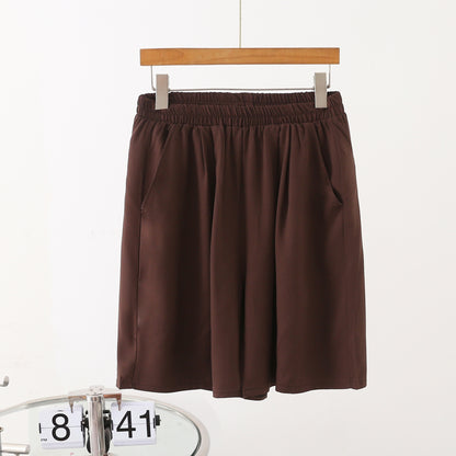 Loose-fitting, Plus-size Cotton Twill Shorts With Pockets