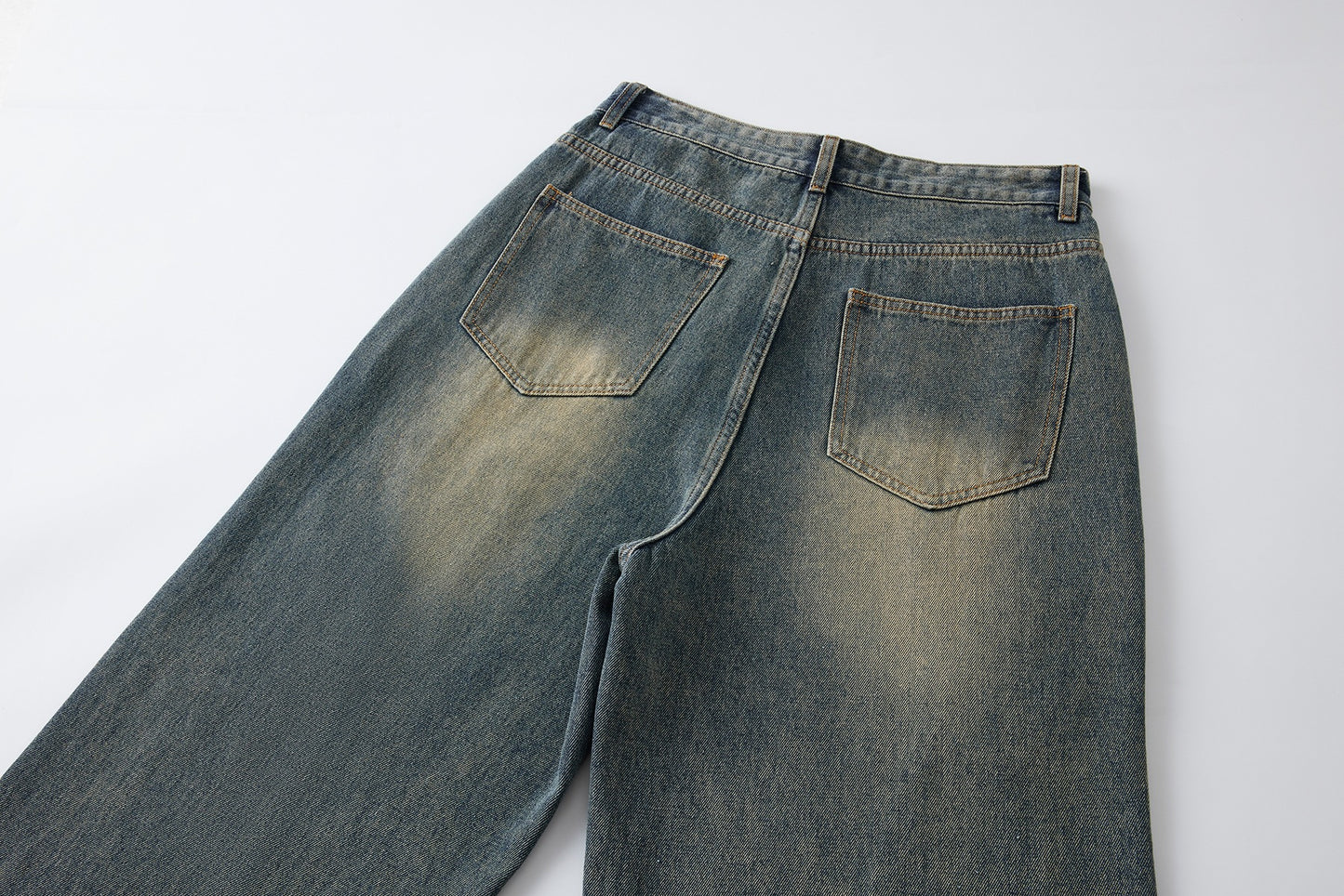 Mens Retro Nostalgic Loose Fit Straight Jeans