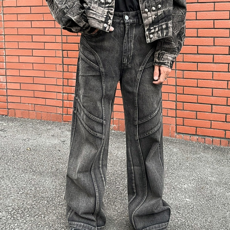 Distressed Washed Black Bootcut Jeans For Men That Create A Slimming Look