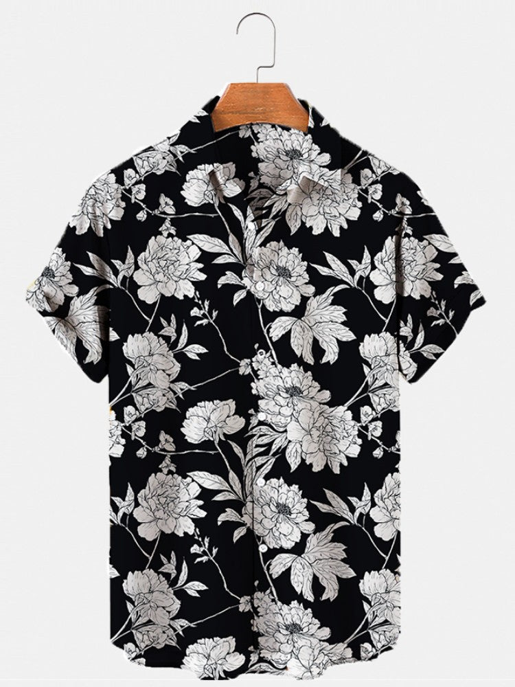 Mens Casual Stylish Lapel Shirt Top