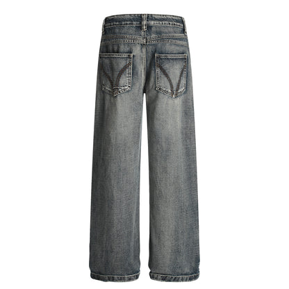 New Straight-leg Relaxed-fit Casual Denim Jeans