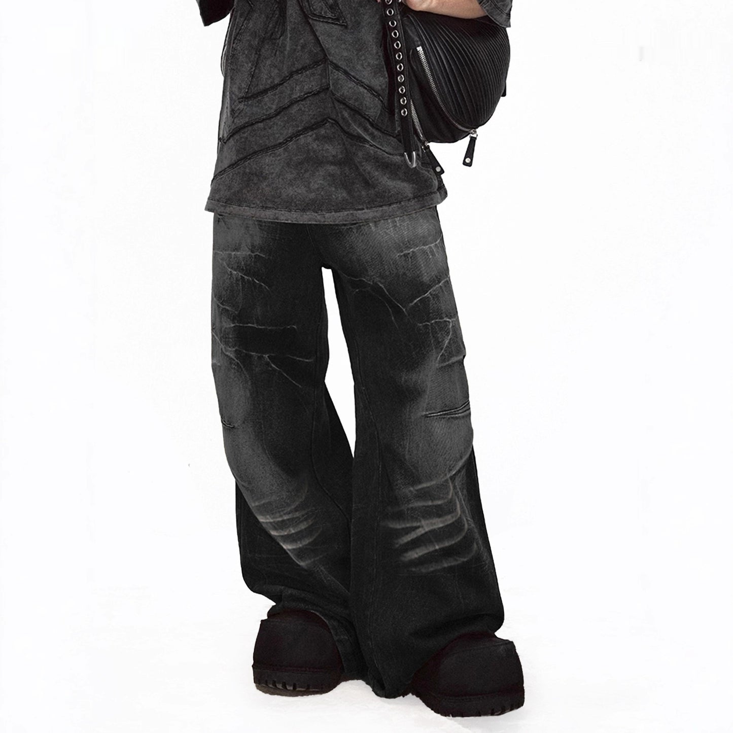 Cracked Flared Pants For Men And Women