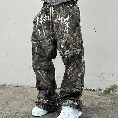 New Stylish Casual Pants With A Branch-pattern Print