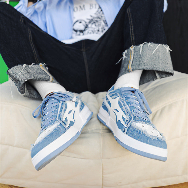 New Men's Casual Fashion Denim Board Shoes Canvas Shoes Student Youth Comfortable Men's Shoes