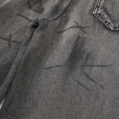 Heavy-washed Deconstructed And Split Denim Jeans With A Relaxed Fit