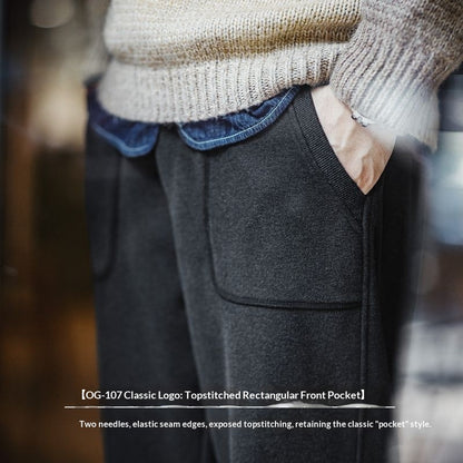 New Fallwinter Fleece-lined Workwear Sweatpants For Sporty Casual Wear