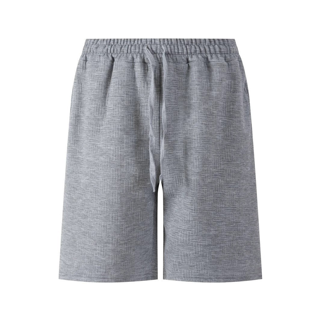 American Summer Men's Solid Color Heavy Jacquard Shorts Men