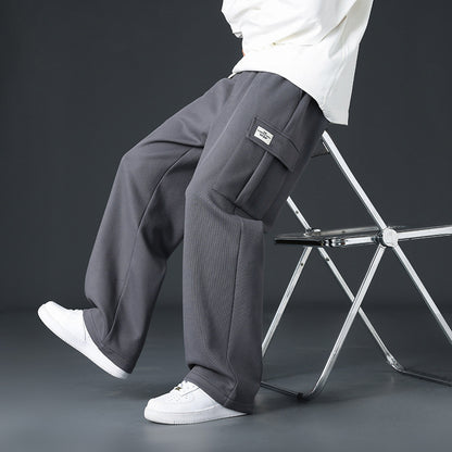 Mens Casual Pants Loose Draping And Wide-leg