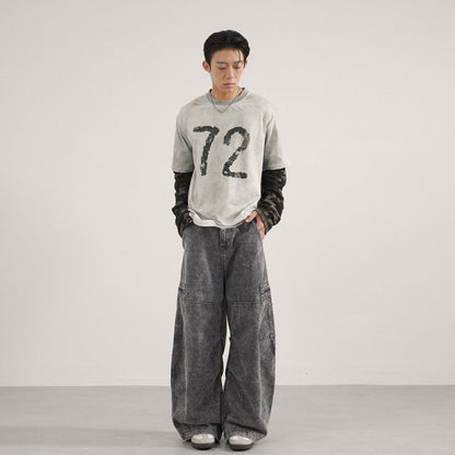 Casual Baggy Pants With A Utility-style Design Featuring Multiple Pockets And Zip Fly