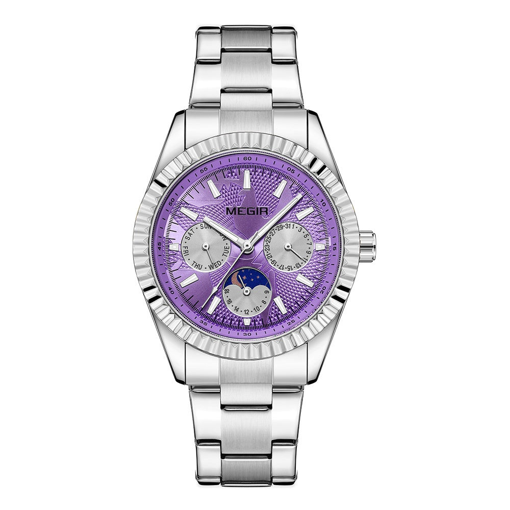 Lunar Phase Business Steel-Strap Waterproof Quartz Men's Watch