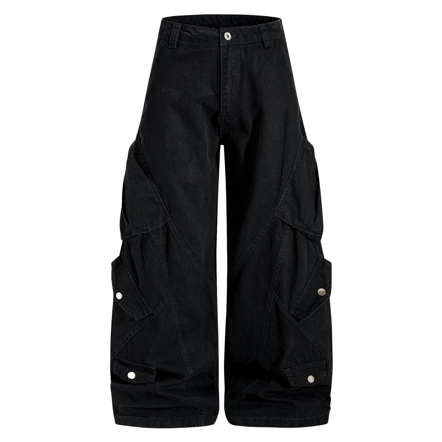 Mens Retro American-Style Baggy Casual Pants With A Scimitar Design