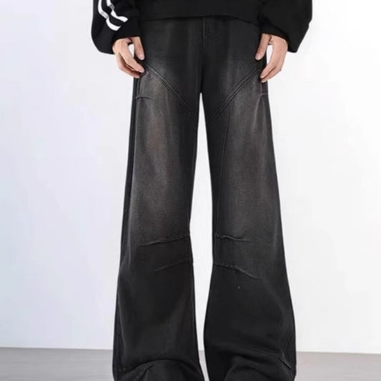 Mens New Vintage American-Style Deconstructed Flared Jeans