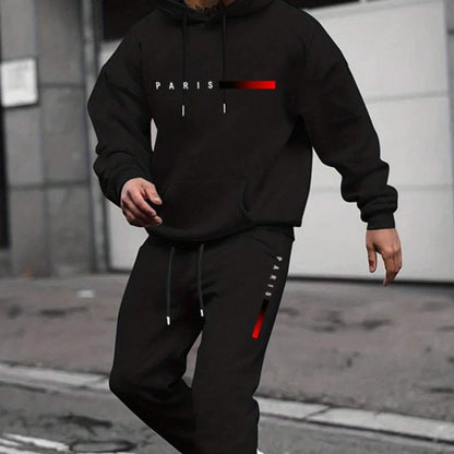 Letter-print Relaxed-fit Hoodie And Long-sleeve Pants Set