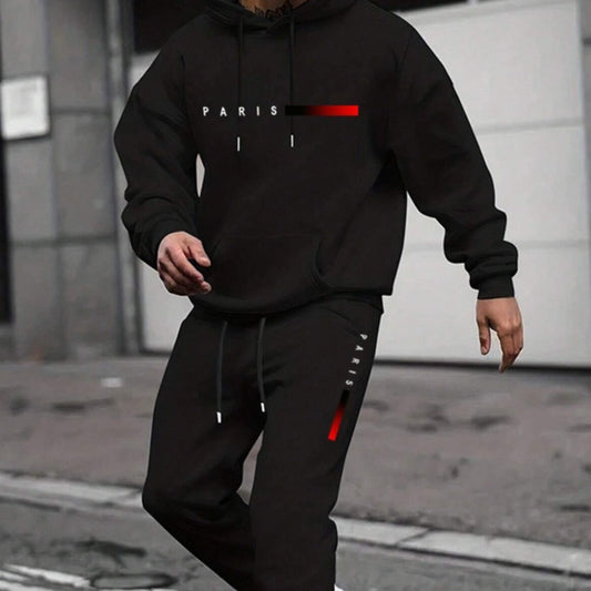 Letter-print Relaxed-fit Hoodie And Long-sleeve Pants Set