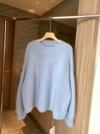 Thickened Cozy Mohair Sweater For Women In A Relaxed Laid-back Style For Fall And Winter