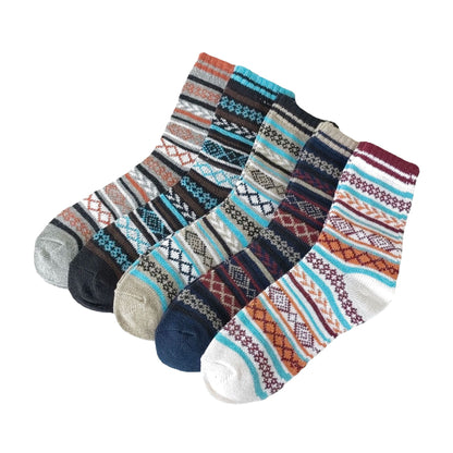 Mens Socks Vintage Ethnic-style Wool Socks For Winter