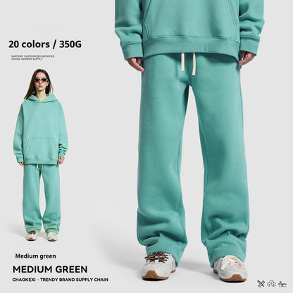 Mens Casual Sporty Solid-color Loose-fitting Sweatpants