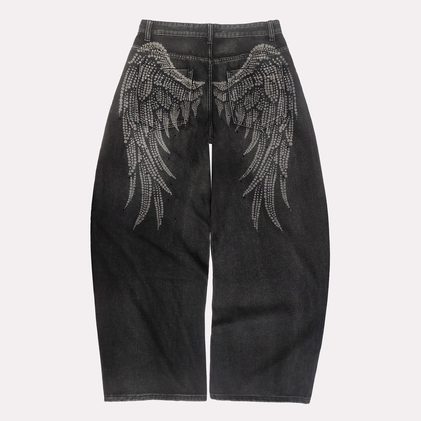 American-style Street-washed, Distressed, Slightly Flared Denim Jeans