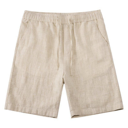 Solid Color Loose Straight Light Cotton Linen Men's Shorts
