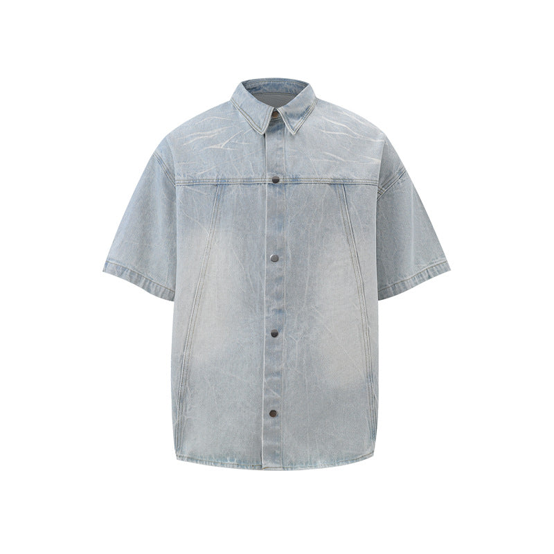 American-style Vintage Washed Summer Loose-fitting Versatile Top And Shorts Set