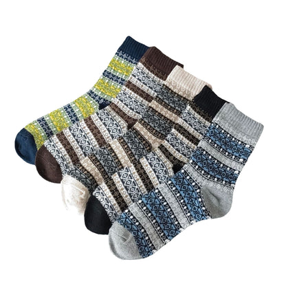 Mens Socks Vintage Ethnic-style Wool Socks For Winter