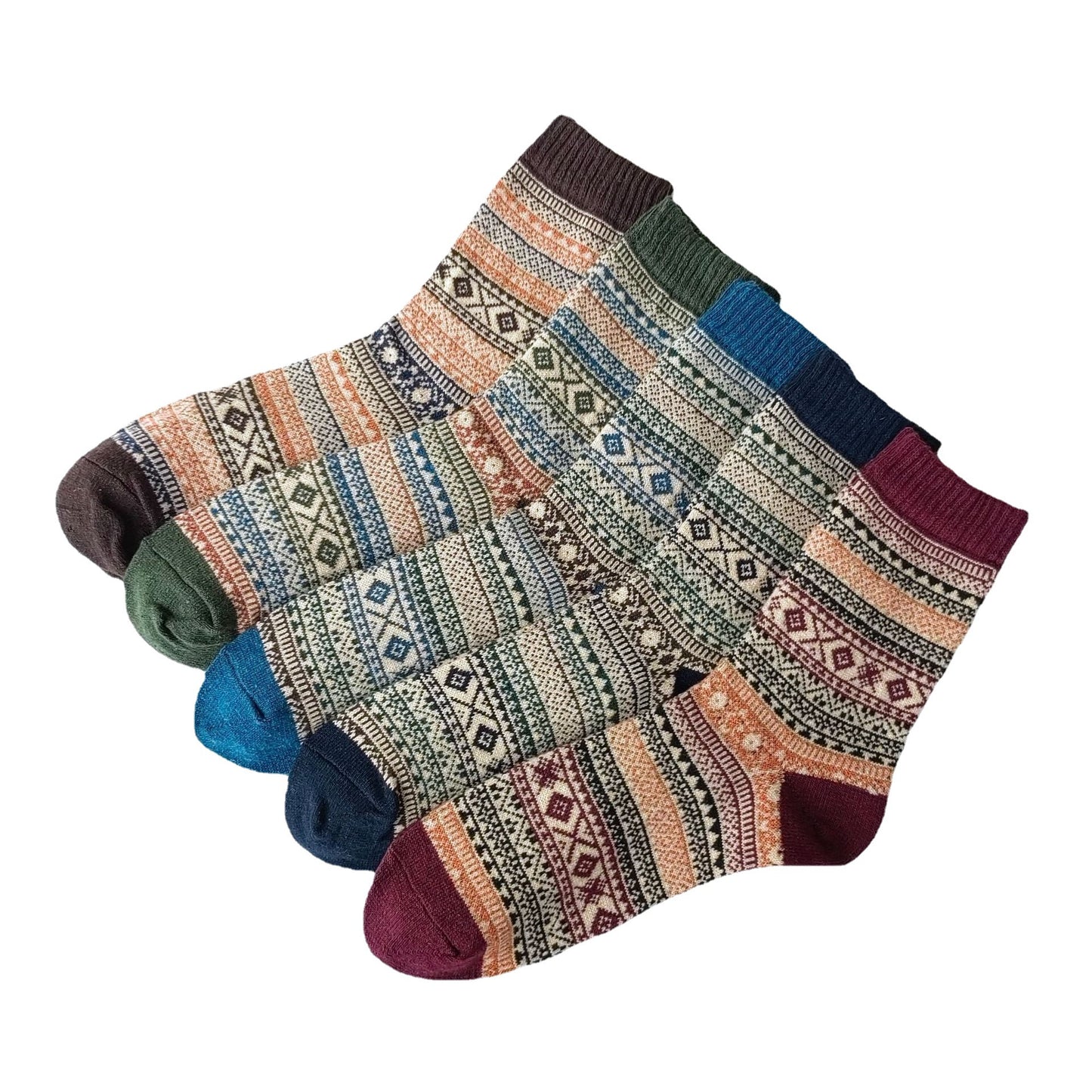 Mens Socks Vintage Ethnic-style Wool Socks For Winter